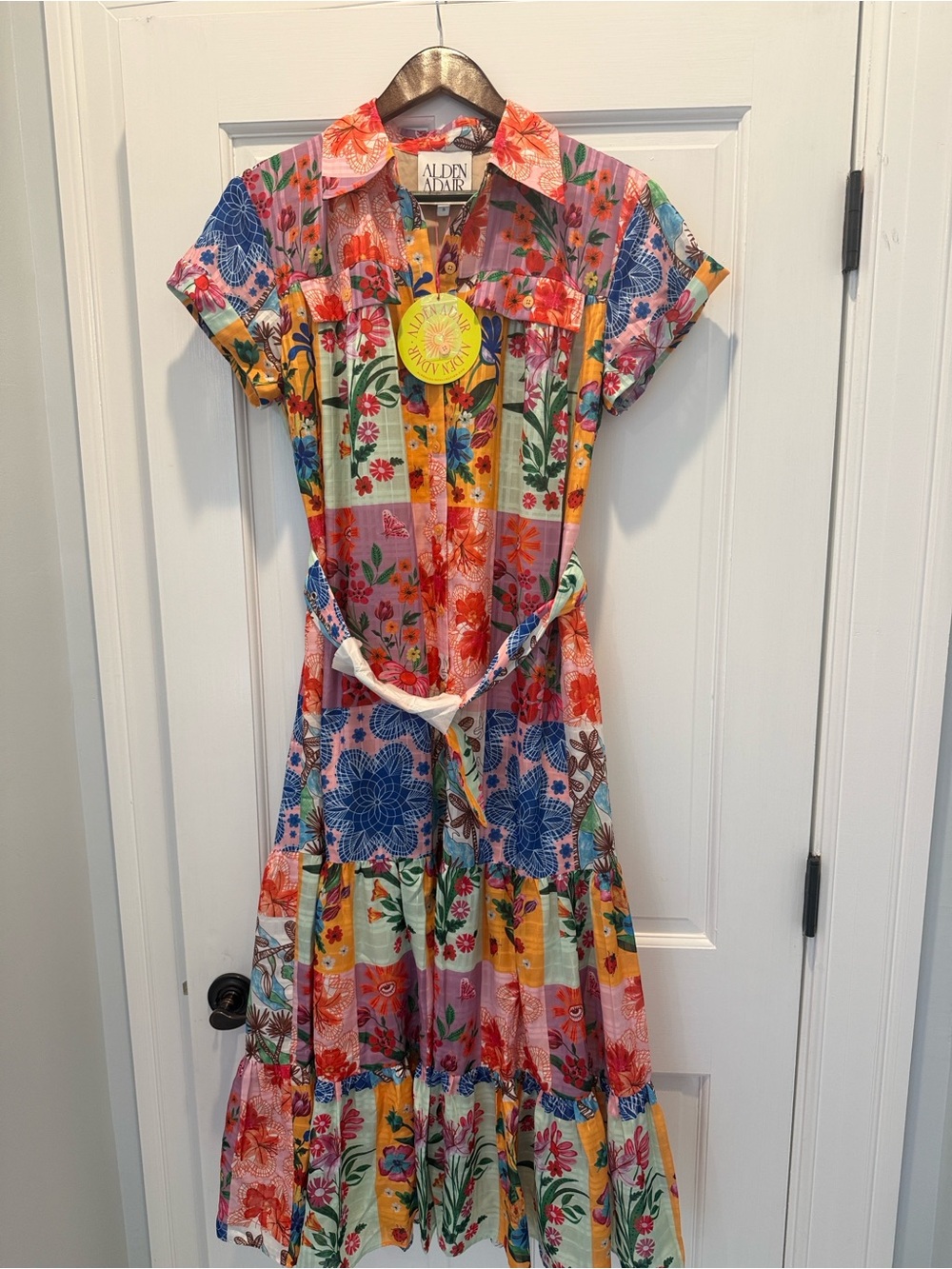 Alden Adair Floral Button-Front Maxi Dress in Multi Floral - Picture 3 of 3